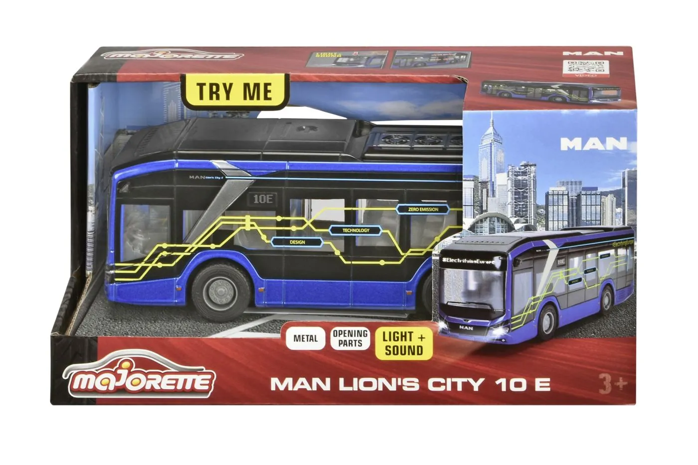 MAJORETTE AUTOBUZ ELECTRIC MAN LION S CITY 10E 22CM