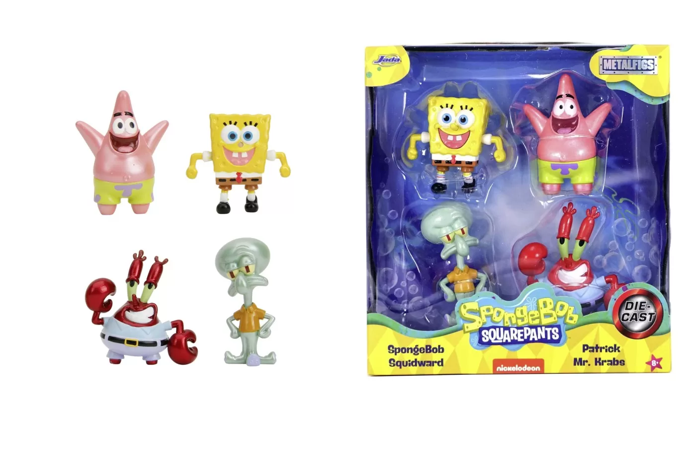 JADA SPONGE BOB SET 4 FIGURINE METALICE 6.5CM