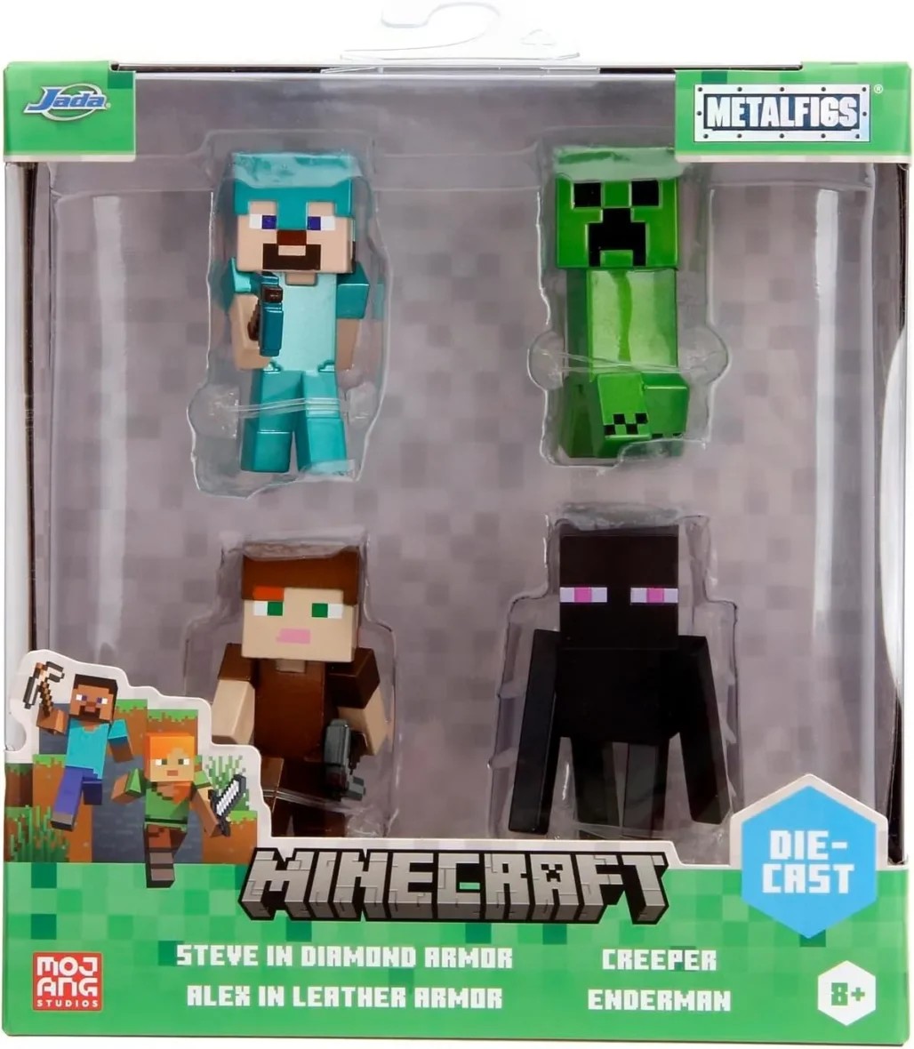 JADA MINECRAFT SET 4 FIGURINE METALICE 6.5CM