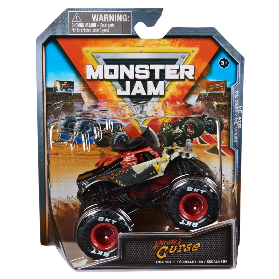 MONSTER JAM MASINUTA METALICA PIRATE’S CURSE SCARA 1 LA 64
