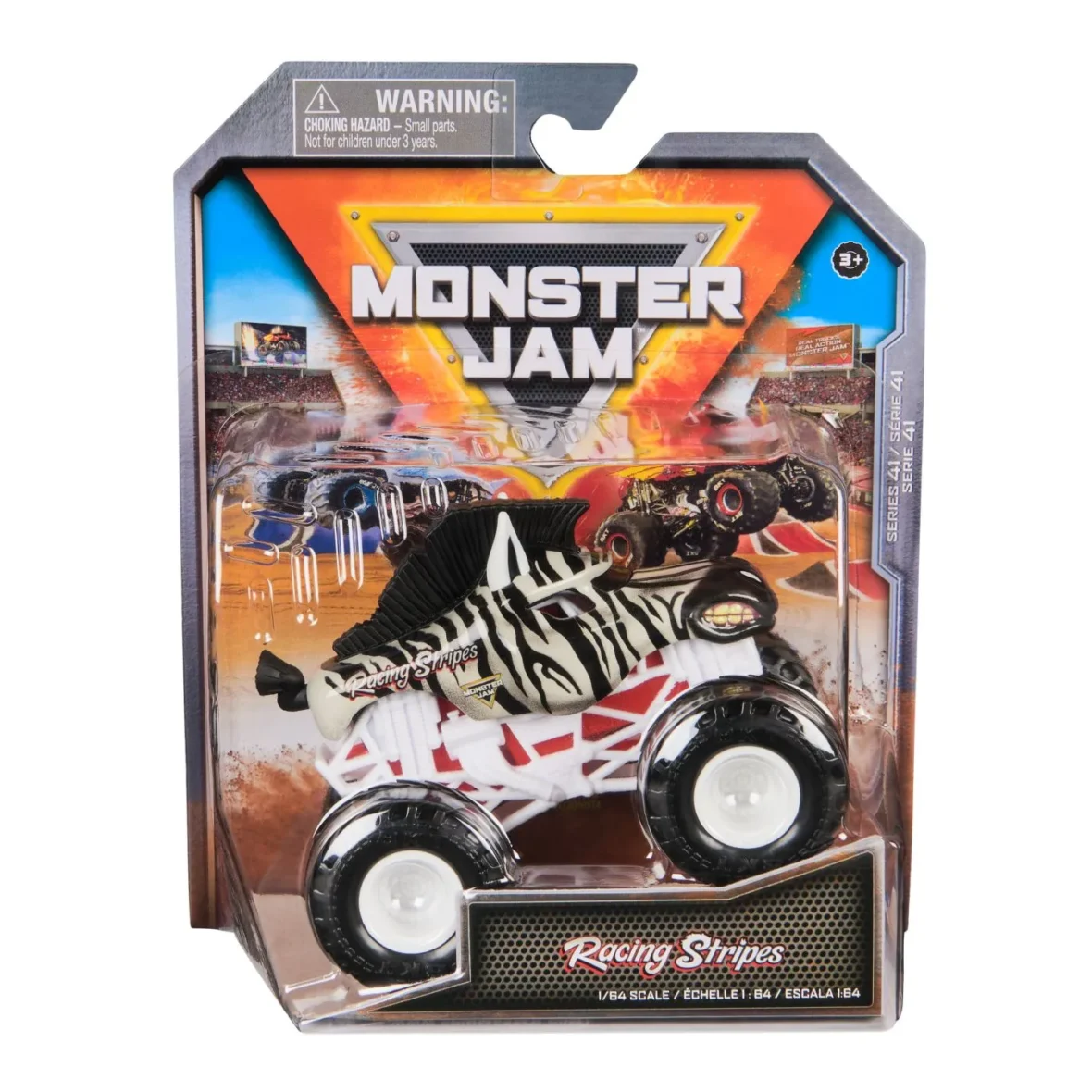 MONSTER JAM MASINUTA METALICA RACING STRIPES SCARA 1 LA 64