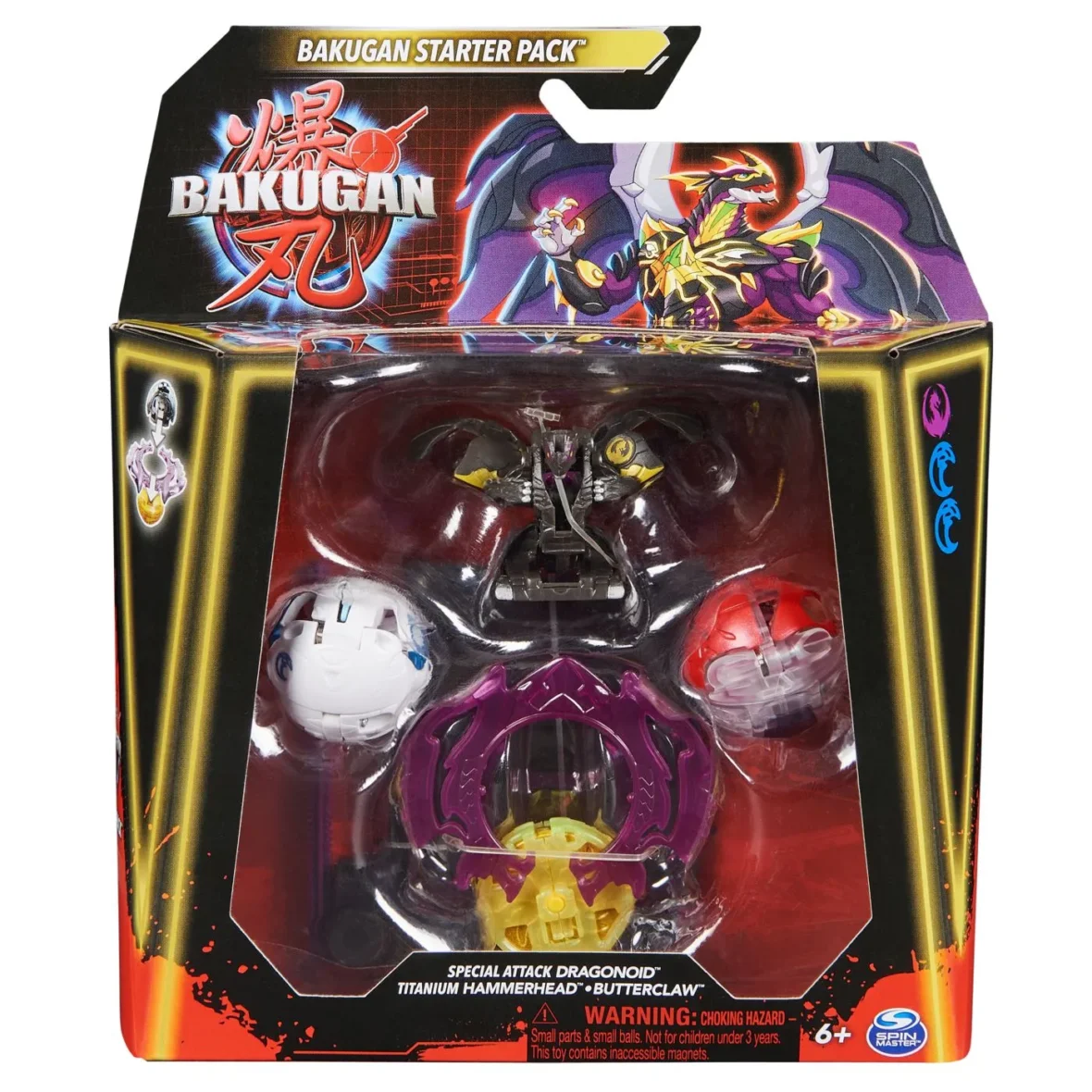 BAKUGAN STARTER PACK DRAGONOID TITANIUM HAMMERHEAD BUTTERCLAW