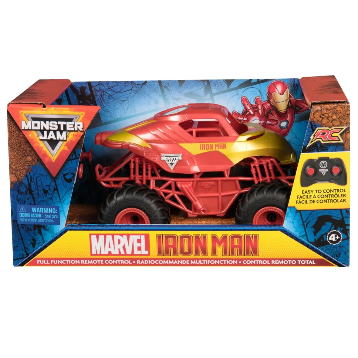 MONSTER JAM MARVEL CAMION GIGANT CU TELECOMANDA IRON MAN SCARA 1 LA 24