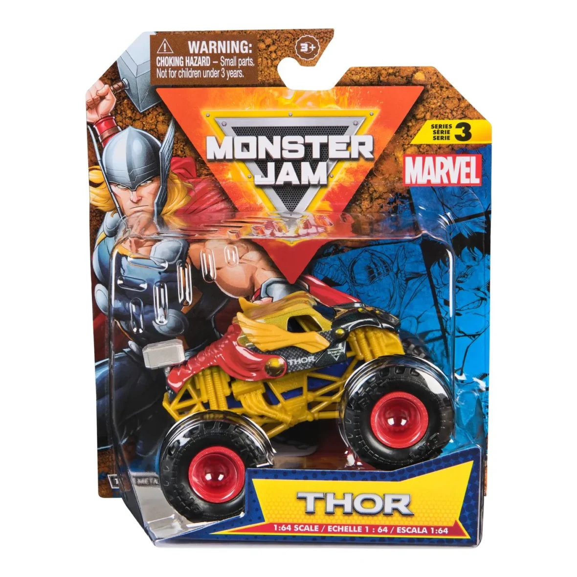 MONSTER JAM MARVEL CAMION GIGANT THOR SCARA 1 LA 64