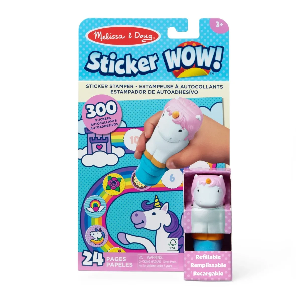 MELISSA AND DOUG SET DE JOACA AUTOCOLANTE SI STAMPILA REINCARCABILA UNICORN