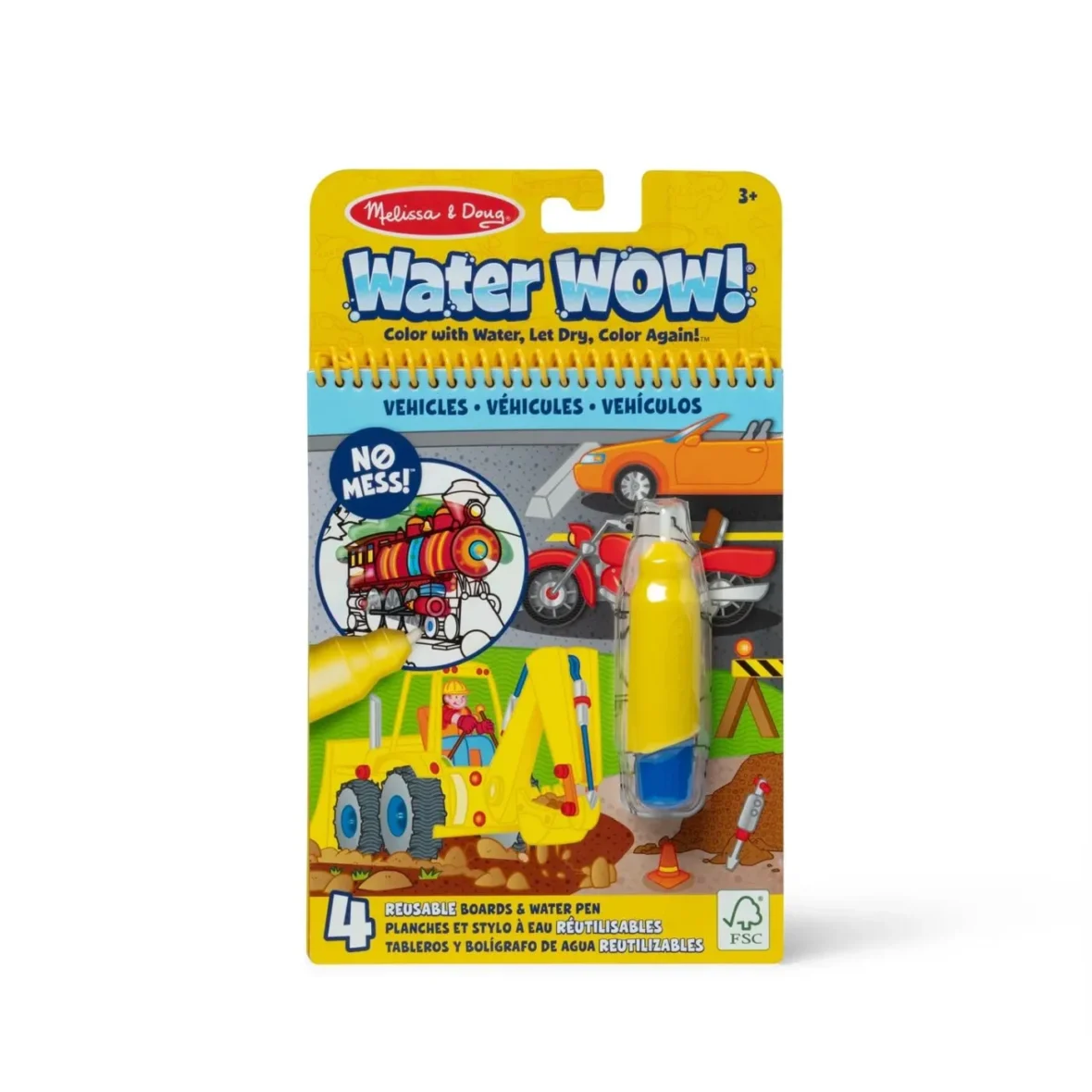 MELISSA AND DOUG CARTE DE COLORAT VEHICULE REUTILIZABILA CU APA WATER WOW