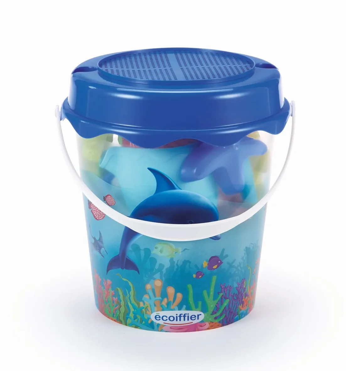 ECOIFFIER GALETUSA CU 12 ACCESORII PENTRU NISIP 21CM