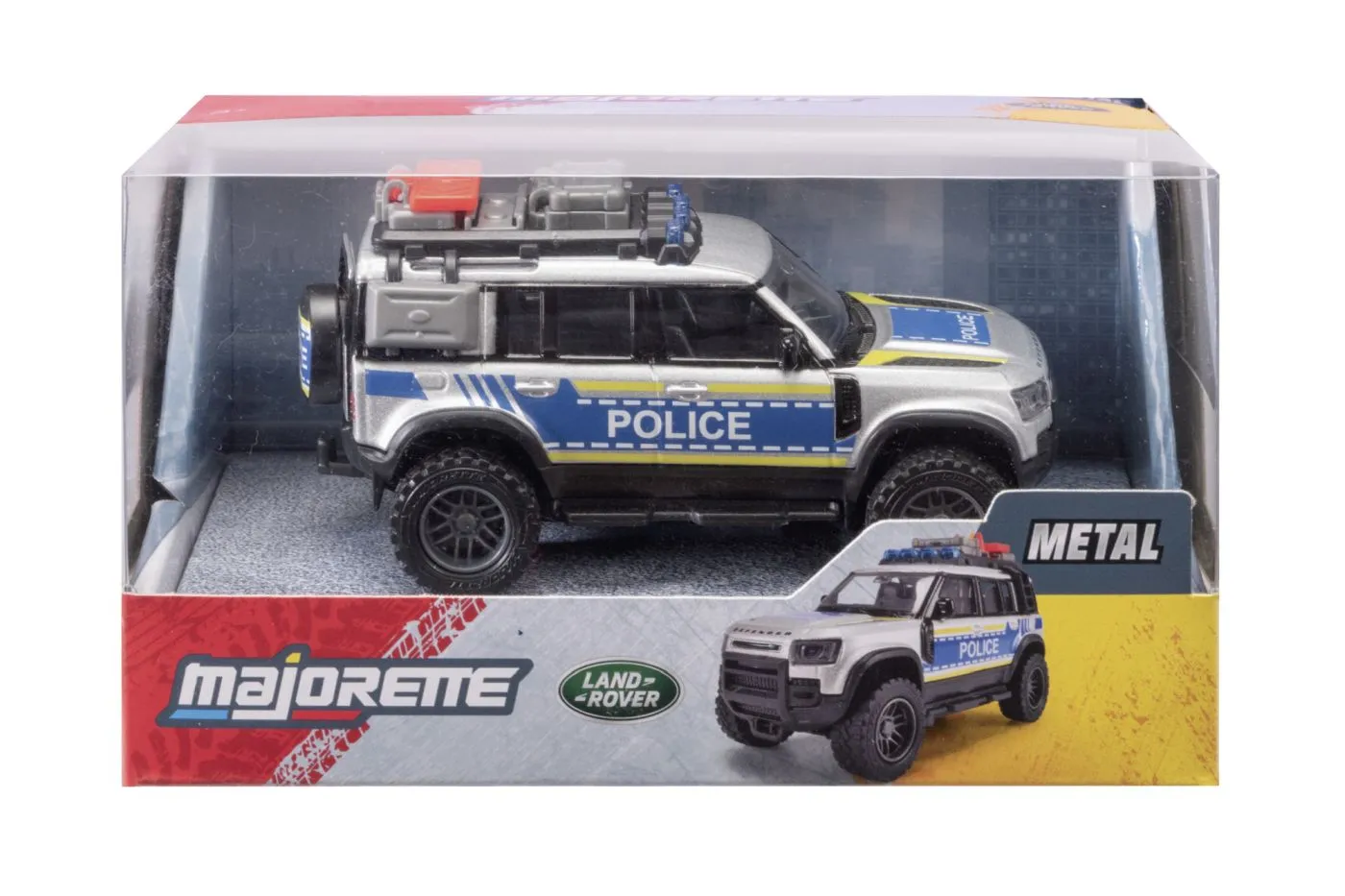 MAJORETTE MASINA METALICA DE POLITIE LAND ROVER DEFENDER SCARA 1 LA 43