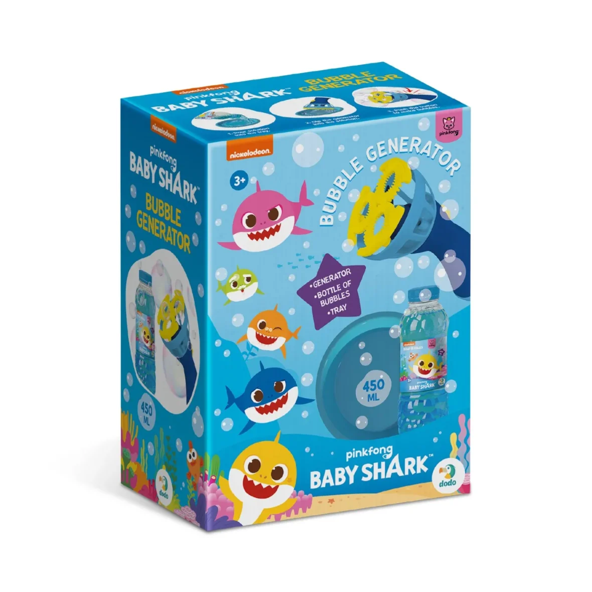 BABY SHARK SET DE BALOANE DE SAPUN CU GENERATOR 450ML