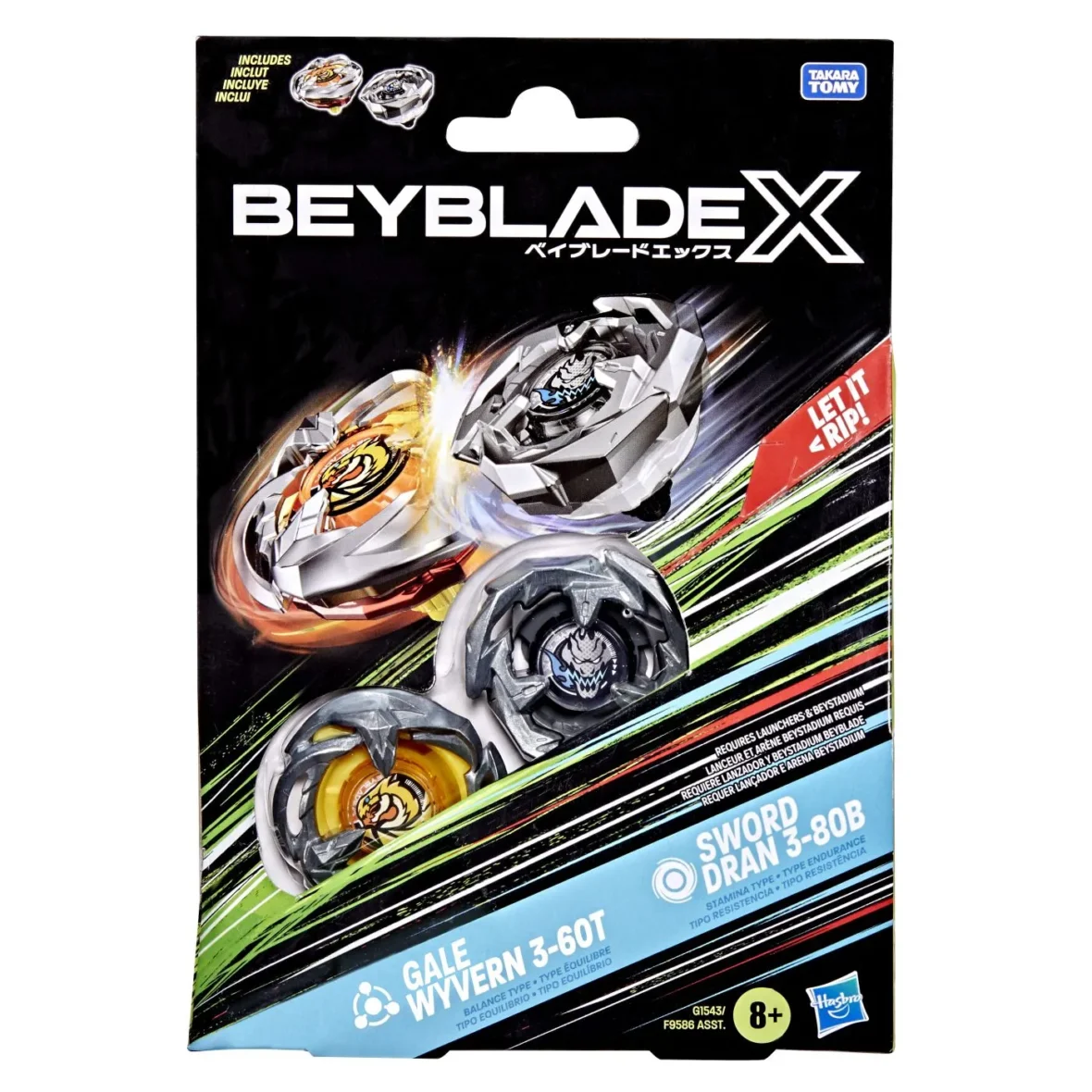 BEYBLADE X PACHET DUO GALE WYVERN 3-60T SI SWORD DRAN 3-80B