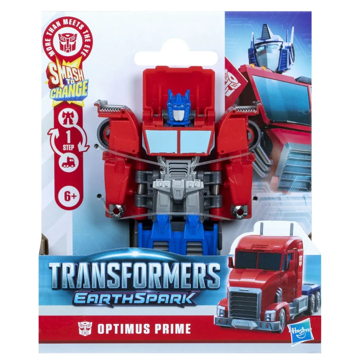 TRANSFORMERS EARTHSPARK FIGURINA OPTIMUS PRIME 1 STEP SMASH TO CHANGE