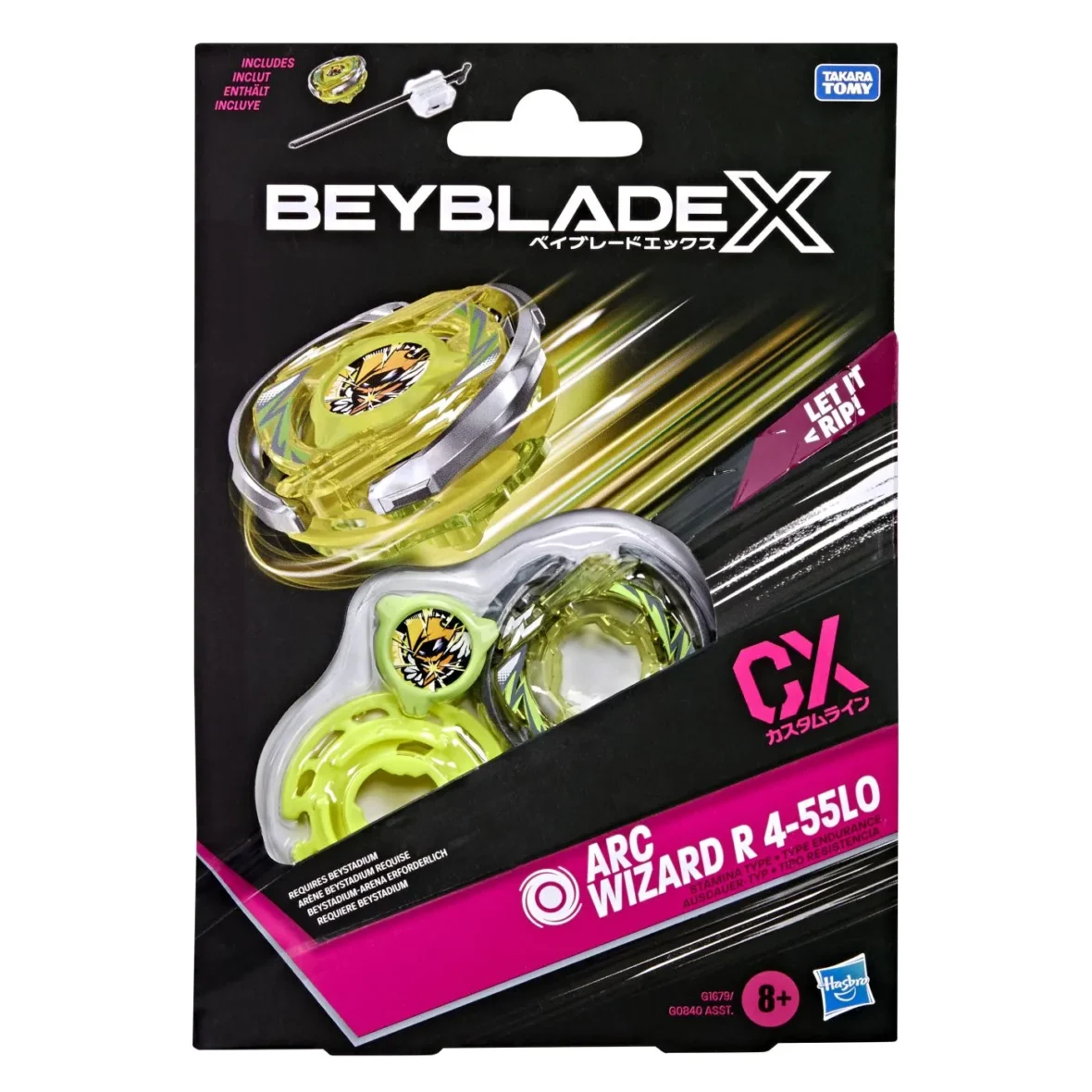 BEYBLADE X LET IT RIP SET LANSATOR SI ROATA ARC WIZARD R 4-55L0