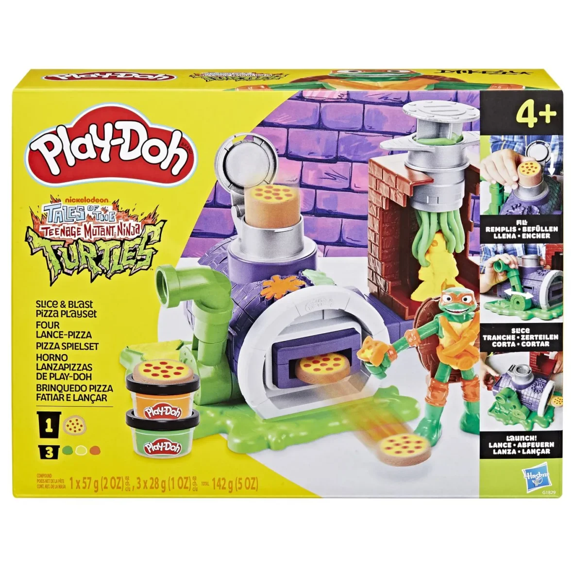 PLAY DOH POVESTIRI CU TESTOASE NINJA ADOLESCENTE MUTANTE SET PLASTELINA PIZZA TAIE SI ARUNCA