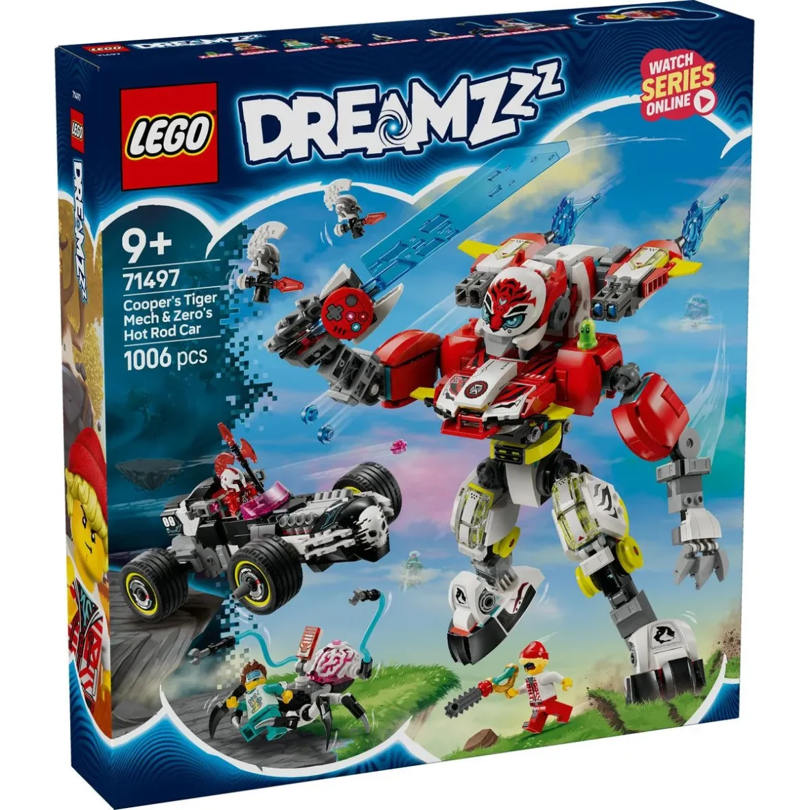 LEGO DREAMZZZ ROBOTUL TIGRU AL LUI COOPER SI MASINA HOT ROD A LUI ZERO 71497