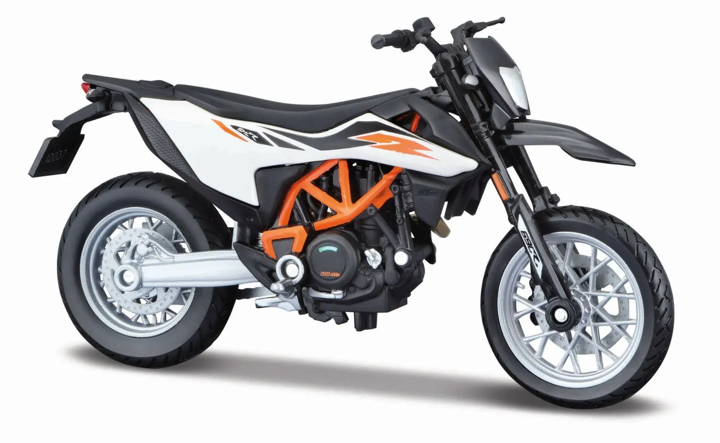 MAISTO MOTOCICLETA METALICA CU STAND EDITIE SPECIALA KTM 690 SMC R SCARA 1 LA 18