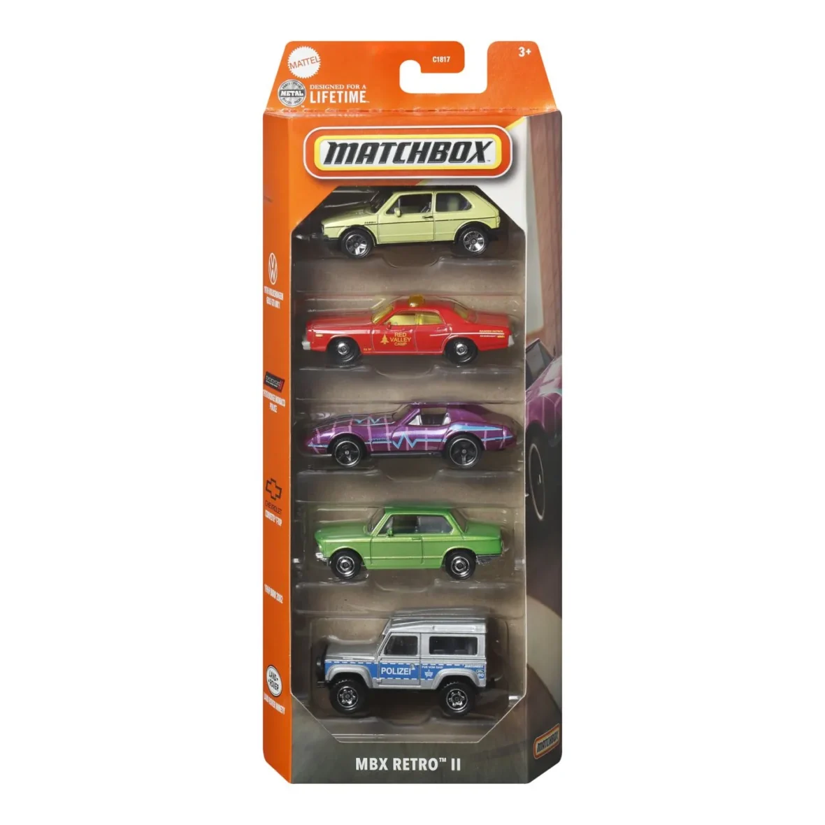 MATCHBOX SET 5 MASINUTE METALICE MBX RETRO II SCARA 1:64