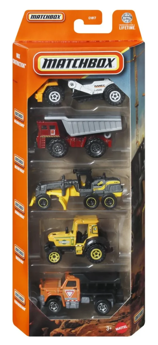 MATCHBOX SET 5 MASINUTE METALICE CONSTRUCTION SCARA 1 LA 64