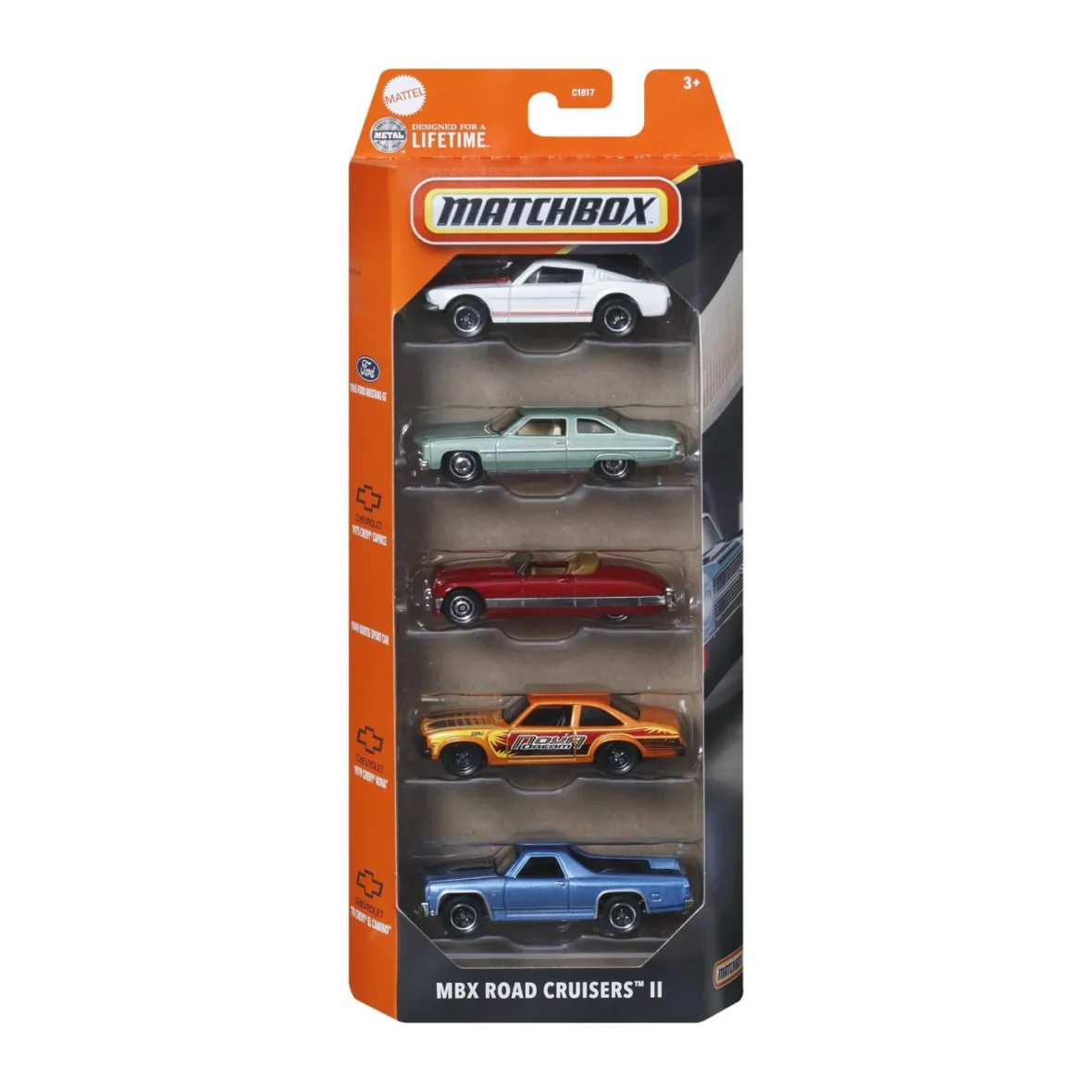 MATCHBOX SET 5 MASINUTE METALICE MBX ROAD CRUISERS II SCARA 1:64