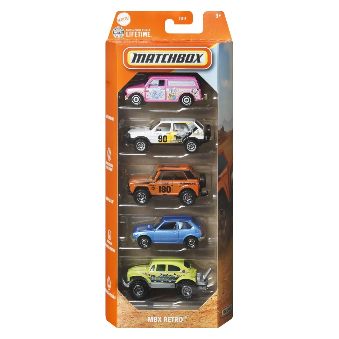 MATCHBOX SET 5 MASINUTE METALICE MBX RETRO SCARA 1 LA 64
