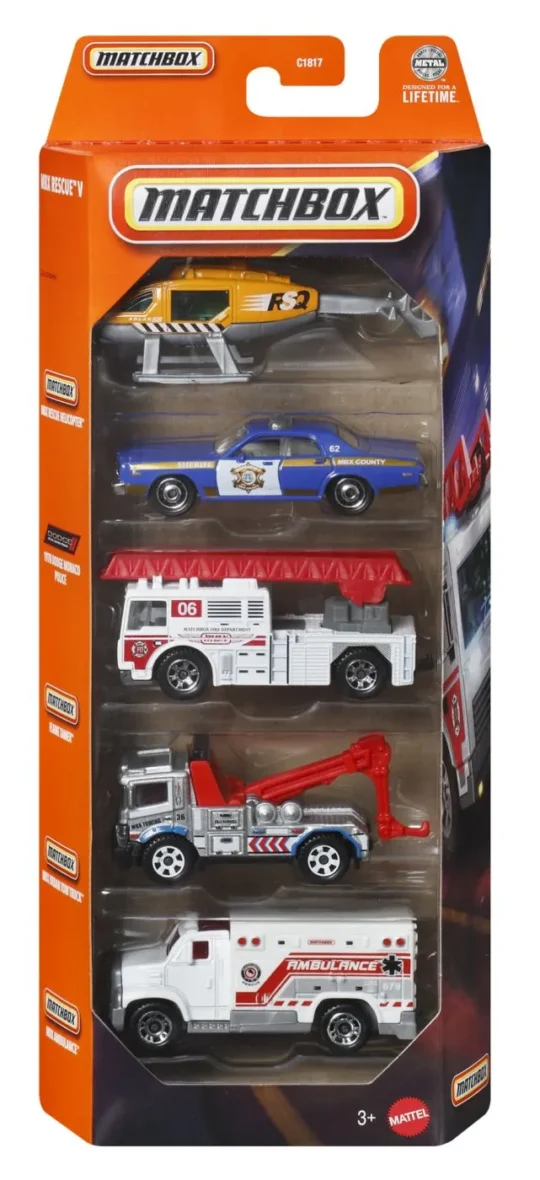 MATCHBOX SET 5 MASINUTE METALICE RESCUE SCARA 1 LA 64