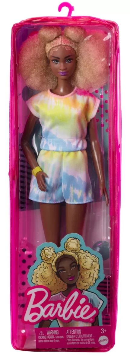 PAPUSA BARBIE FASHIONISTA CU PAR AFRO BLOND