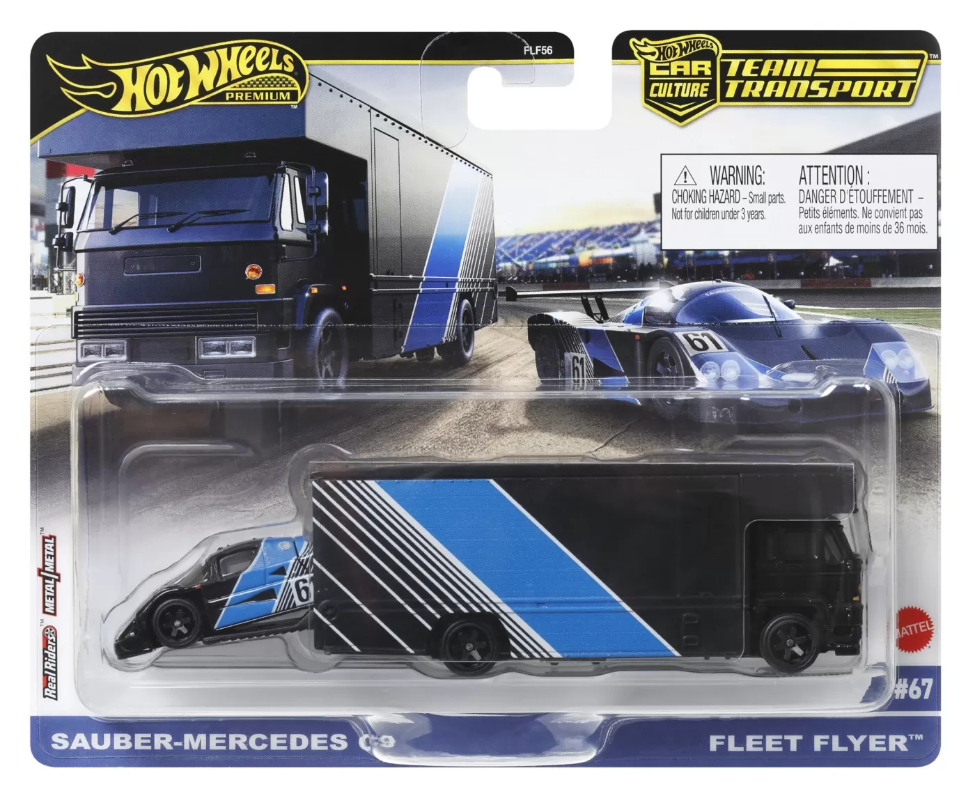 HOT WHEELS TRANSPORTATOR SAUBER MERCEDES C9 CU MASINUTA FLEET FLYER SCARA 1:64