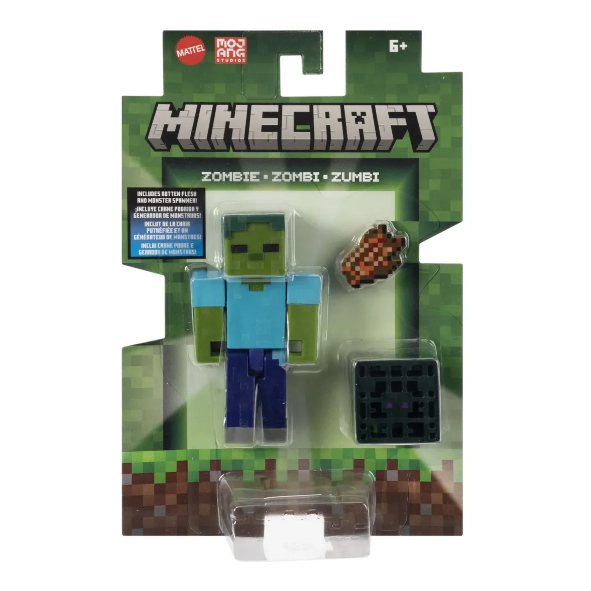 MINECRAFT CRAFT A BLOCK FIGURINA ZOMBI 8CM