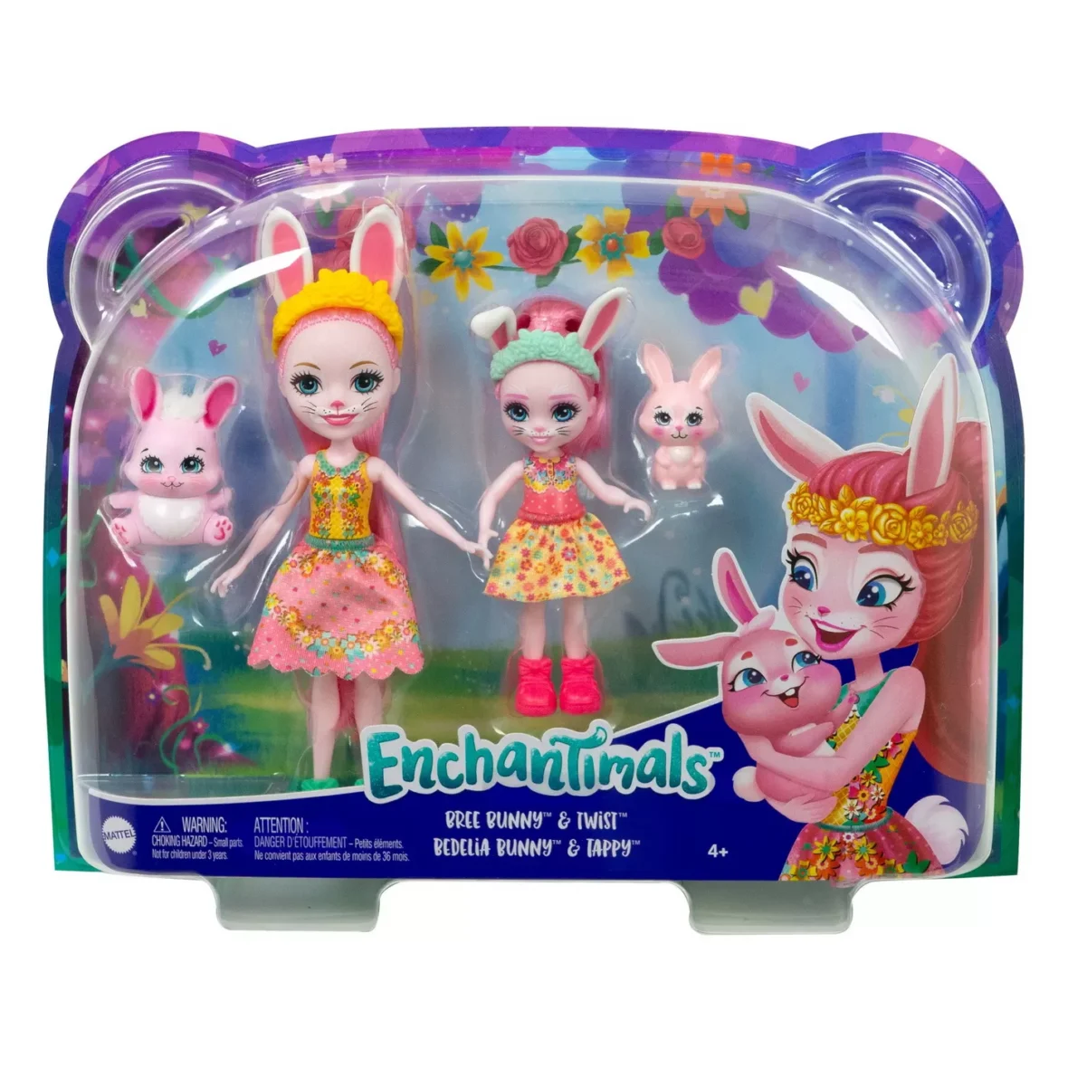 ENCHANTIMALS SET PAPUSI SURORI SI ANIMALUTELE LOR BREE BUNNY SI TWIST SI BEDELIA BUNNY SI TAPPY