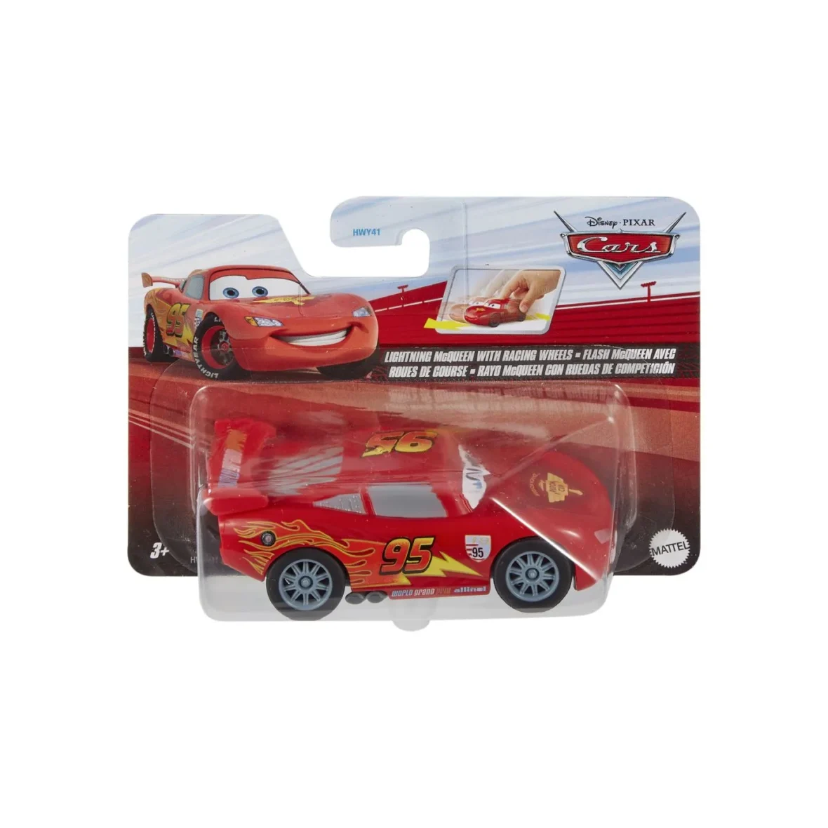 CARS MASINUTA CU SISTEM PULLBACK FULGER MCQUEEN CU ROTI DE CURSE SCARA 1:43