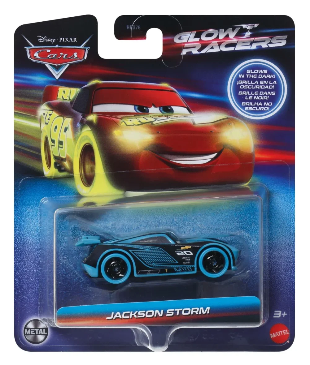 CARS GLOW RACERS MASINUTA METALICA JACKSON STORM SCARA 1 LA 55