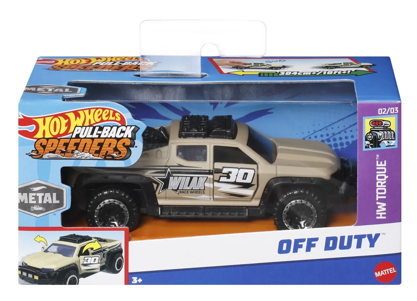 HOT WHEELS MASINUTA METALICA CU SISTEM PULL BACK OFF DUTY SCARA 1:43