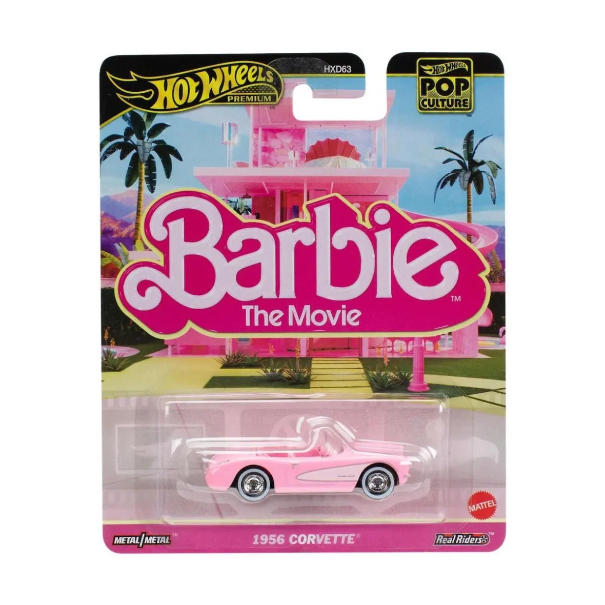 HOT WHEELS POP CULTURE BARBIE THE MOVIE MASINUTA METALICA 1956 CORVETTE SCARA 1:64