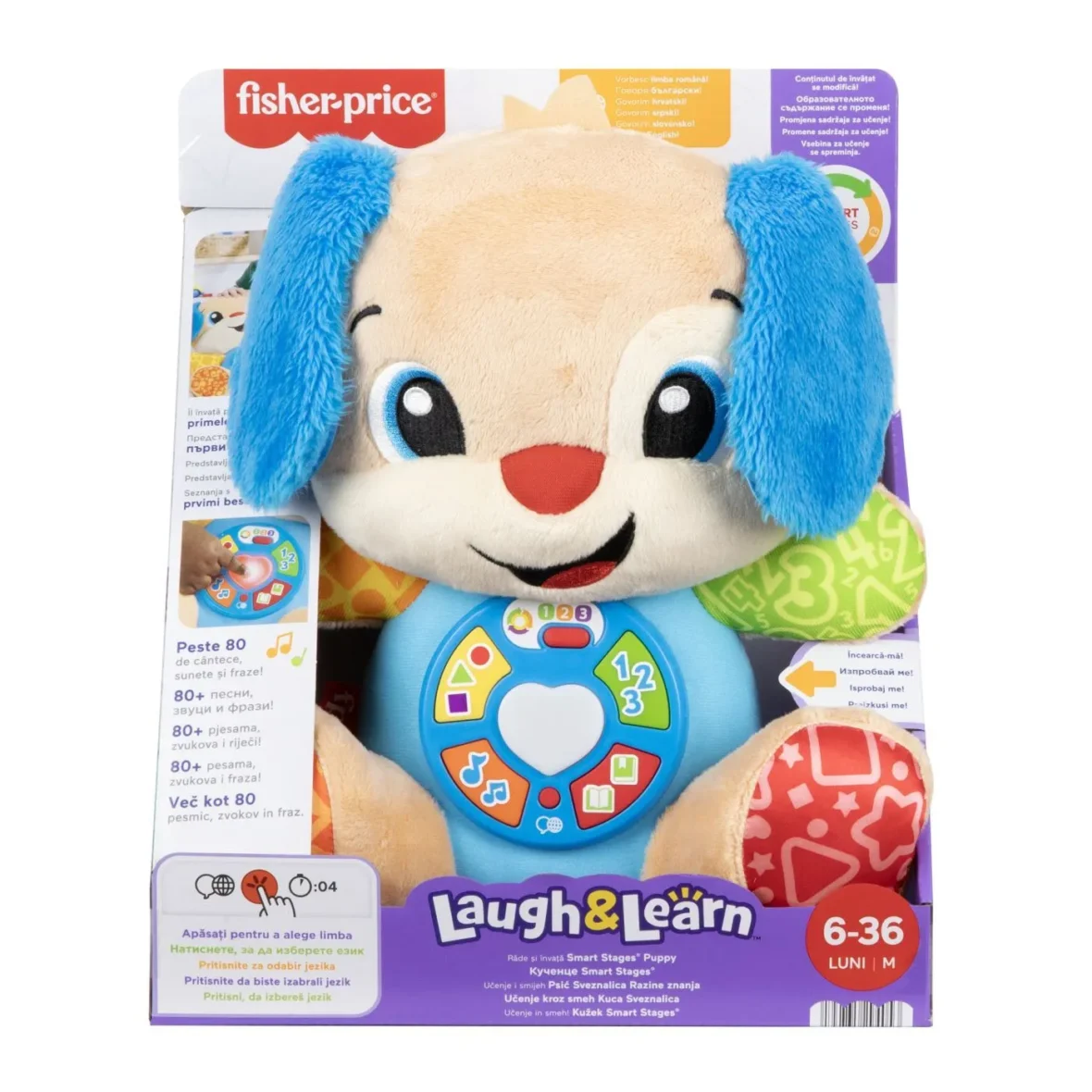 FISHER PRICE CATEL INTERACTIV CU URECHI ALBASTRE RADE SI INVATA