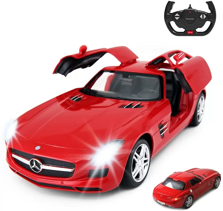 MASINA CU TELECOMANDA MERCEDES-BENZ SLS ROSU SCARA 1 LA 14