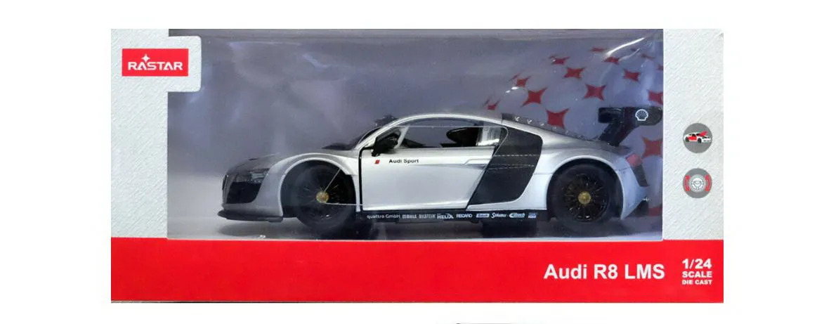 MASINUTA METALICA AUDI R8 ARGINTIE SCARA 1 LA 24