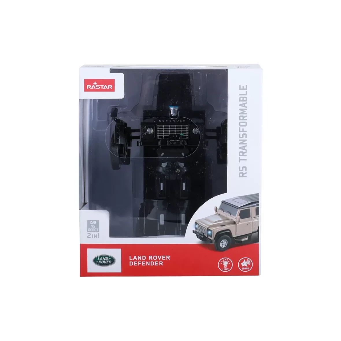 MASINUTA METALICA CONVERTIBILA LAND ROVER DEFENDER NEGRU CU SCARA 1 LA 32