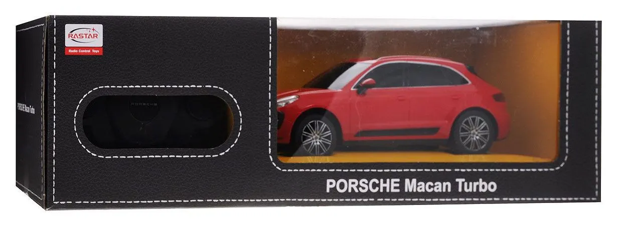 MASINA CU TELECOMANDA PORSCHE MACAN TURBO ROSU CU SCARA 1 LA 24