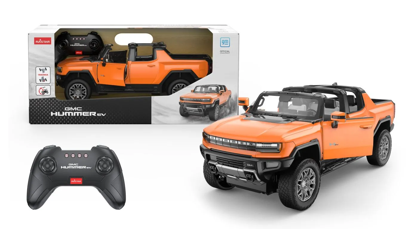 MASINA CU TELECOMANDA GMC HUMMER EV PORTOCALIU SCARA 1 LA 16