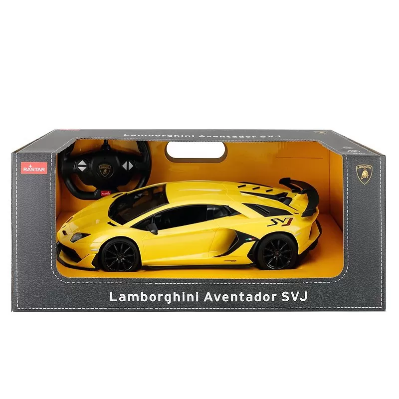 MASINA CU TELECOMANDA LAMORGHINI AVENTADOR SVJ GALBEN SCARA 1 LA 14