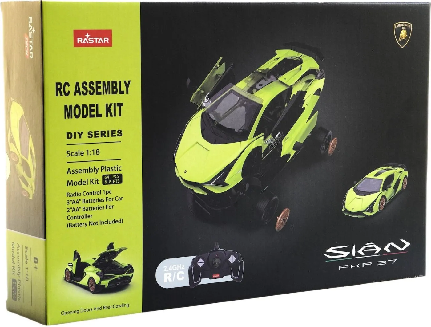 MASINUTA CONSTRUIBILA CU TELECOMANDA LAMBORGHINI SIAN FKP 37 SCARA 1 LA 18